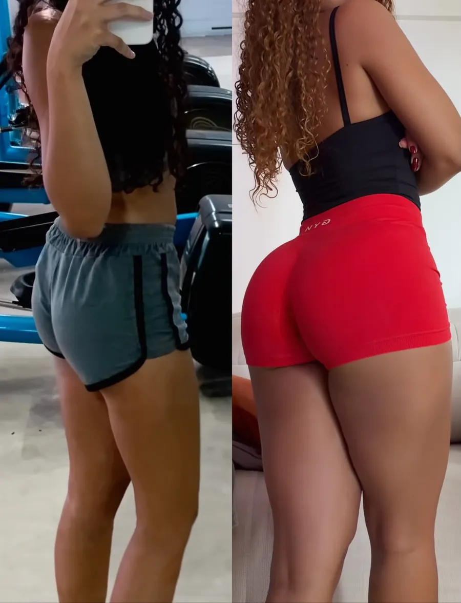 Antes e depois de aluna: Resultado de 8 meses de treino