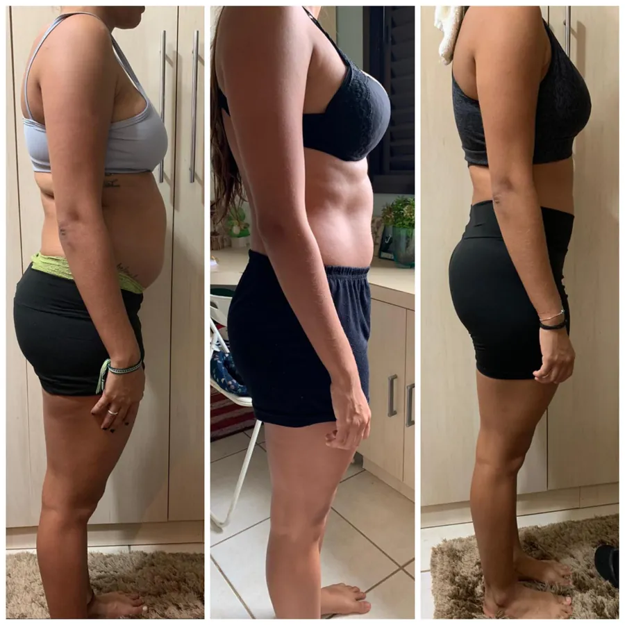 Antes e depois de aluna: Resultado de 7 meses de treino