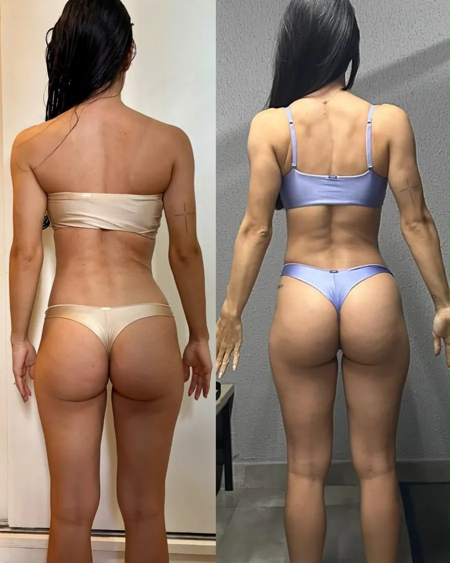 Antes e depois de aluna: Resultado de 3 meses de treino